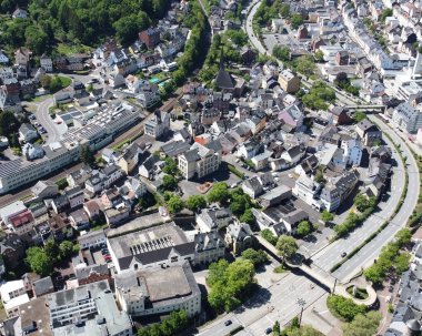 The photo shows an aerial view of the Wasenstrasse district