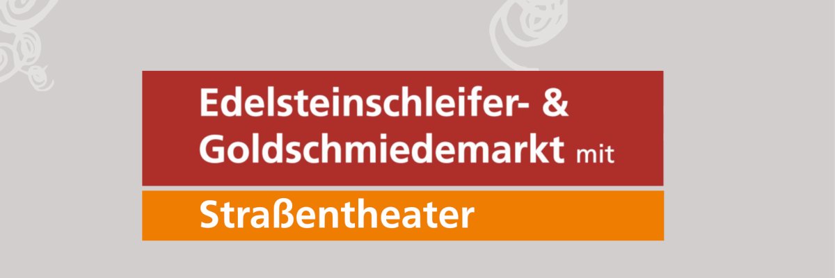 Gray background with lettering gemstone cutter and goldsmith market with street theater