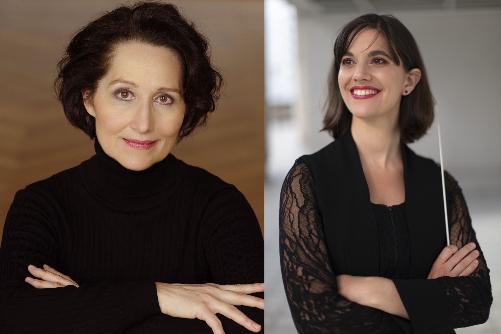 The picture shows the two artists Andrea Kauten and Chloé Dufresne, who take center stage at the performance of the Rheinische Philharmonie.