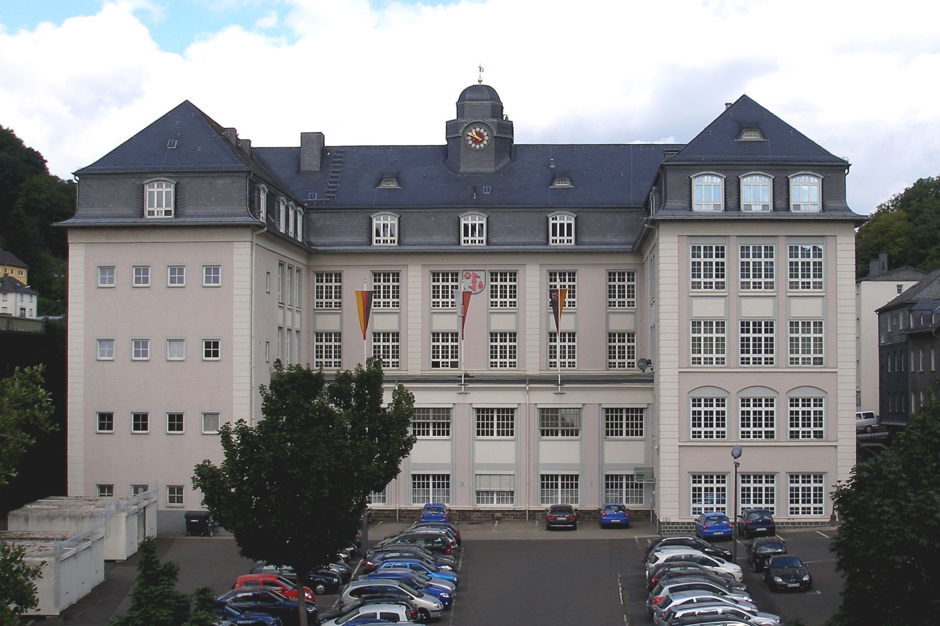 The picture shows the view of the town house.