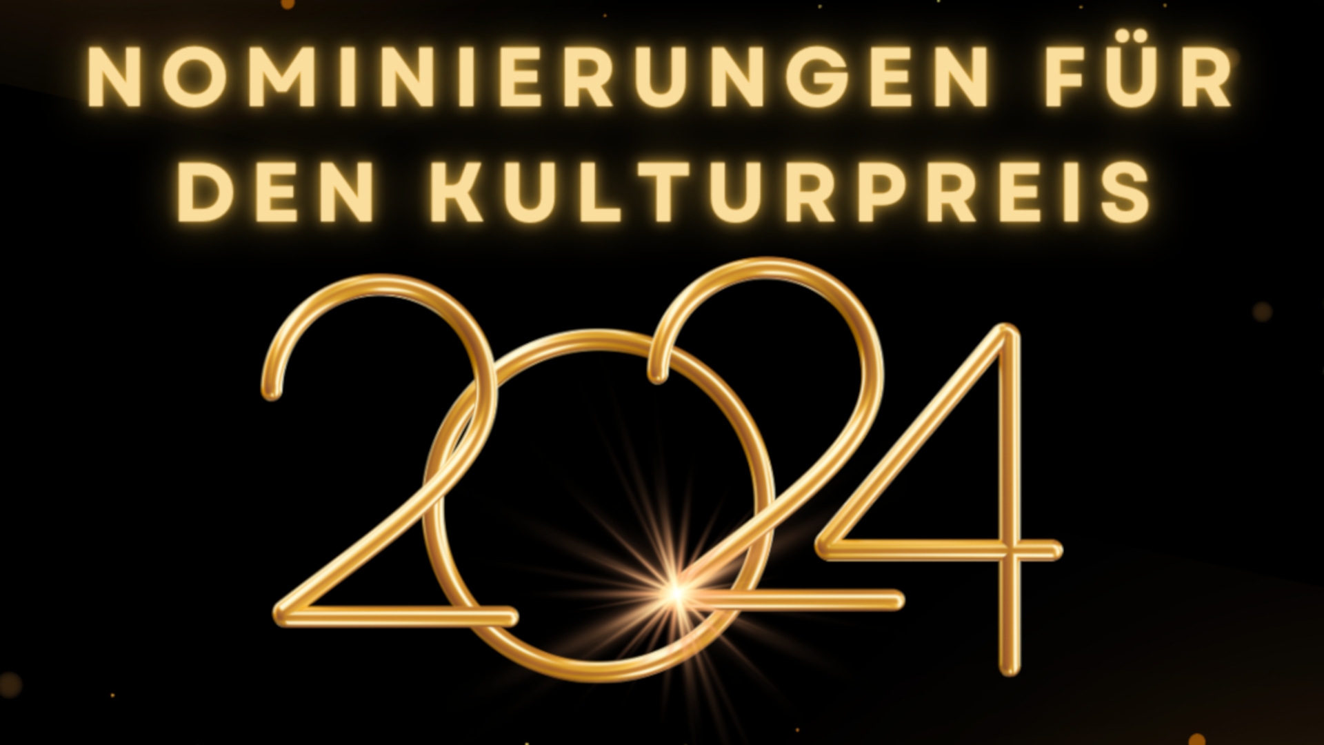 The graphic shows the golden lettering on a dark background: Nominees for the 2024 Culture Prize.