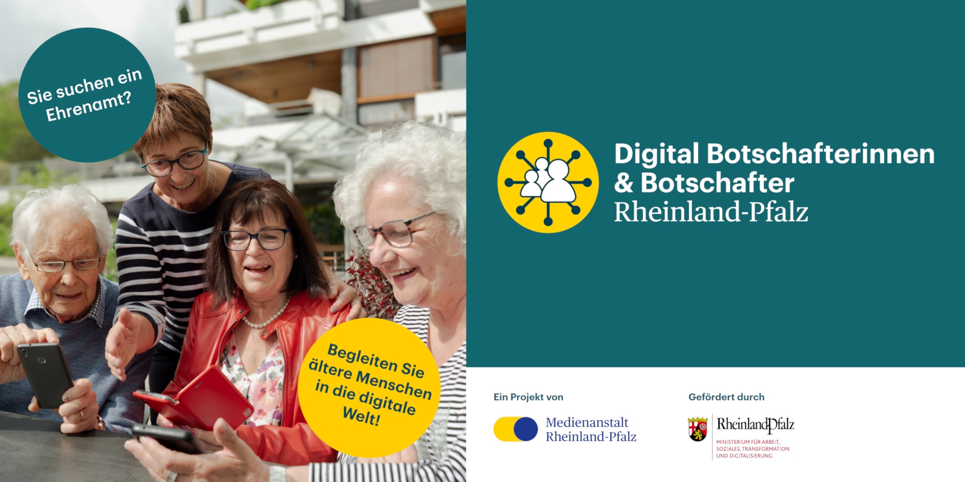 The photo shows the front page of a flyer from the Rhineland-Palatinate Media Authority