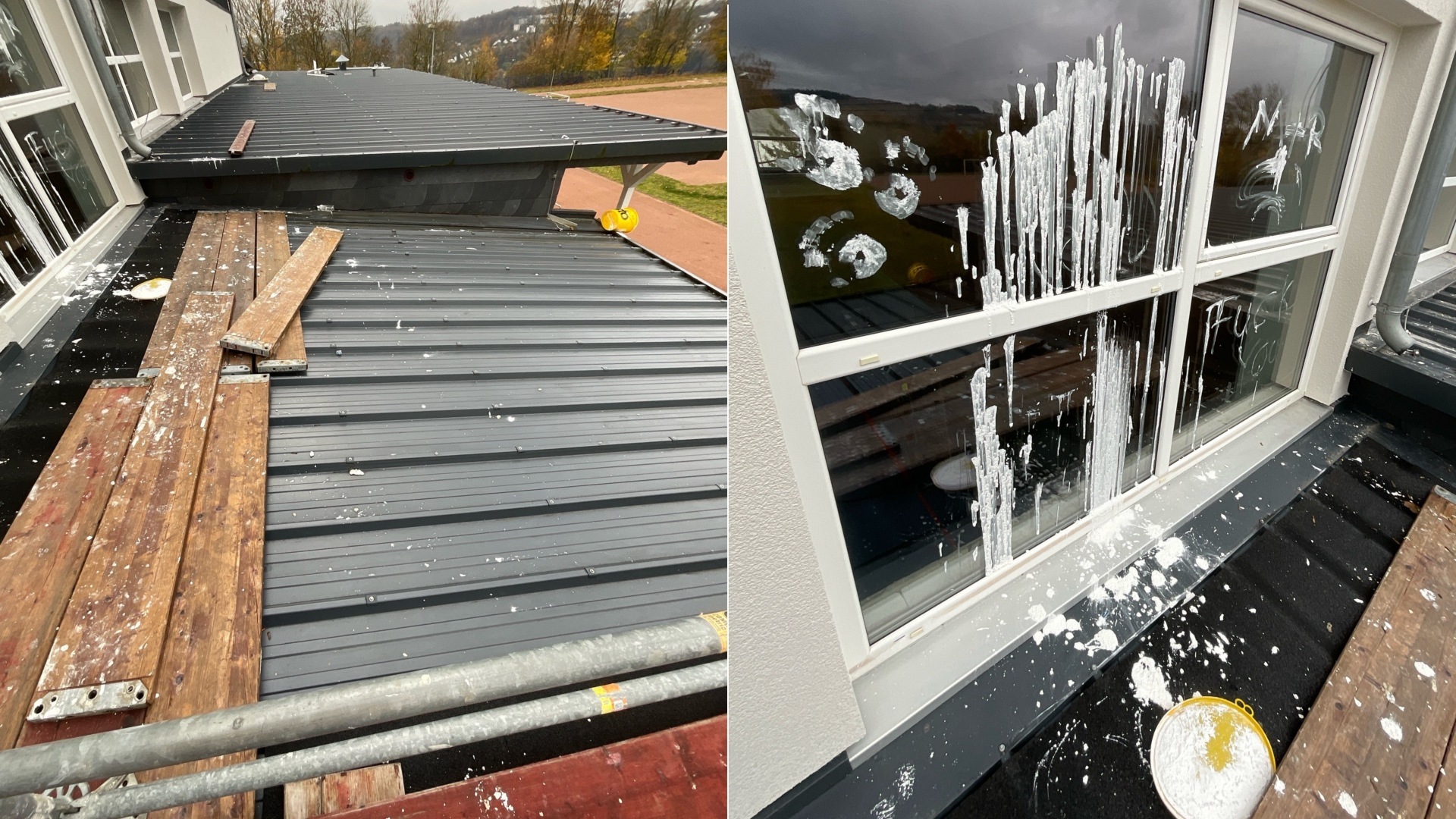 The photos show some of the soiling.