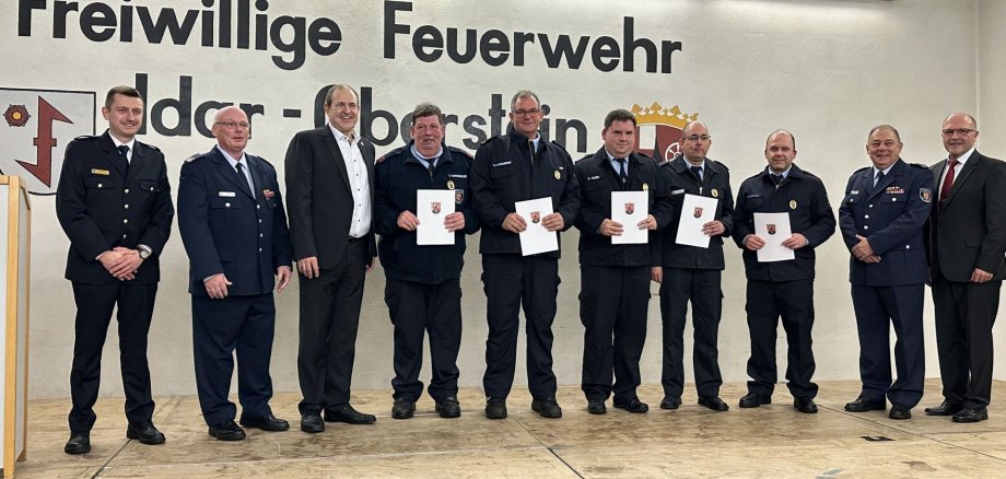 Olaf Hartenberger, Thorsten Hartenberger, Christian Kurz, Martin Herzog and Hanno Stilz were awarded the Golden Fire Brigade Badge of Honor.