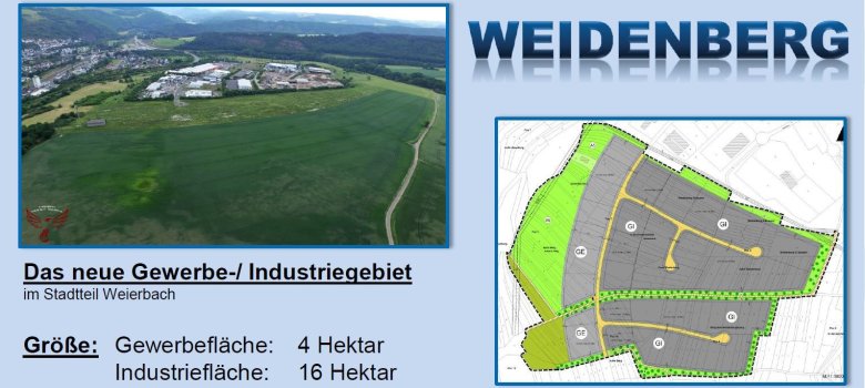 Plan des Gewerbegebiets Weidenberg.