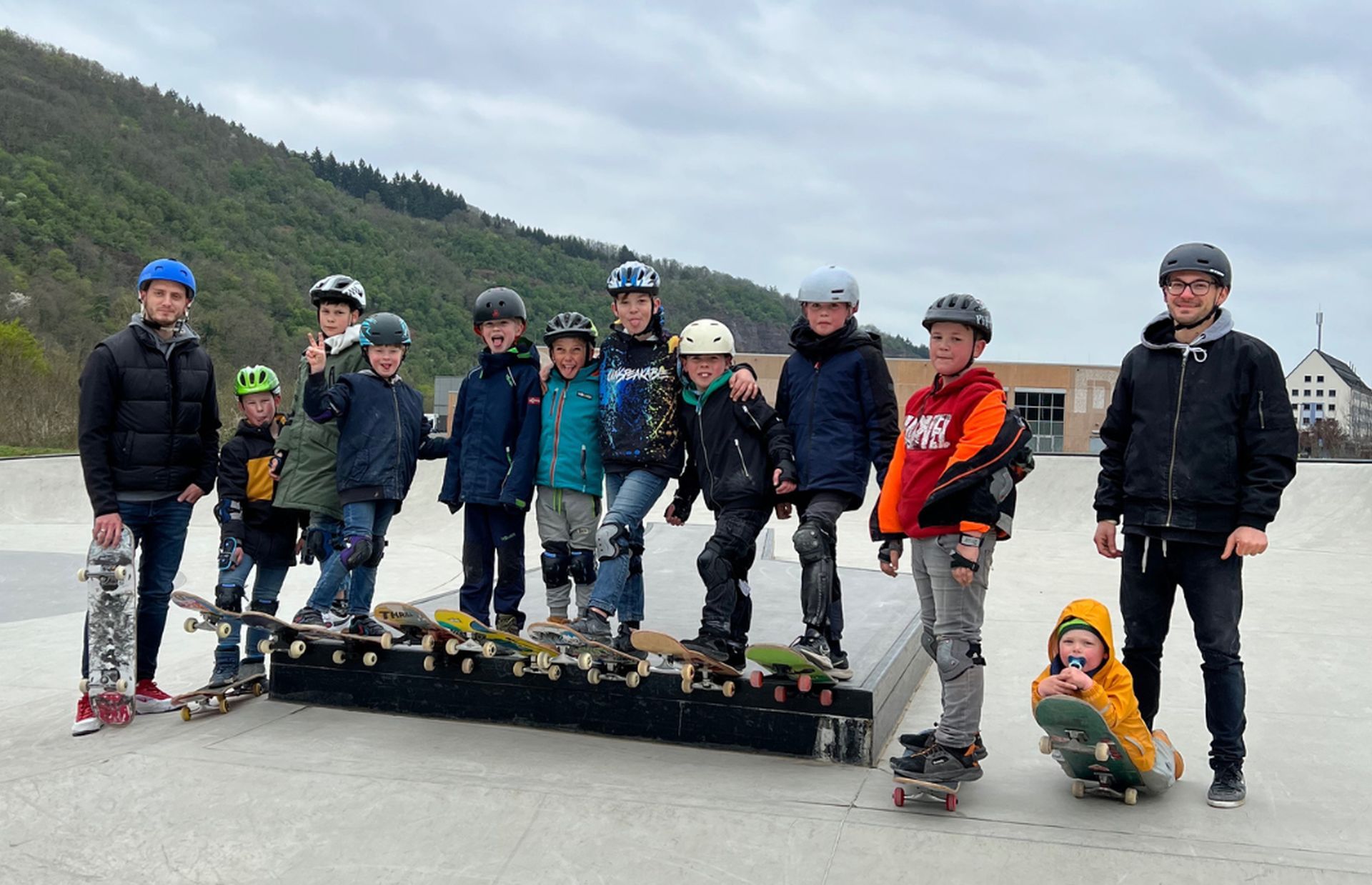 Die Teilnehmer des Skateworkshops