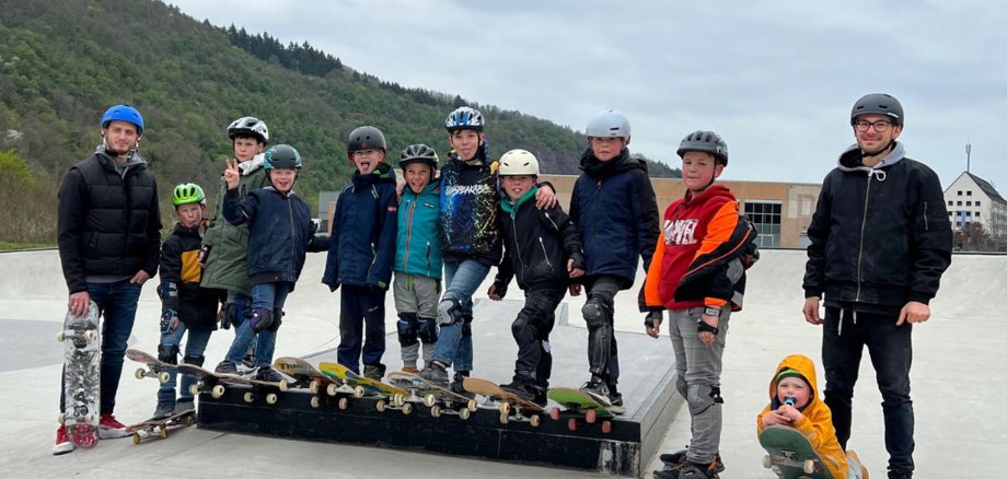 Die Teilnehmer des Skateworkshops