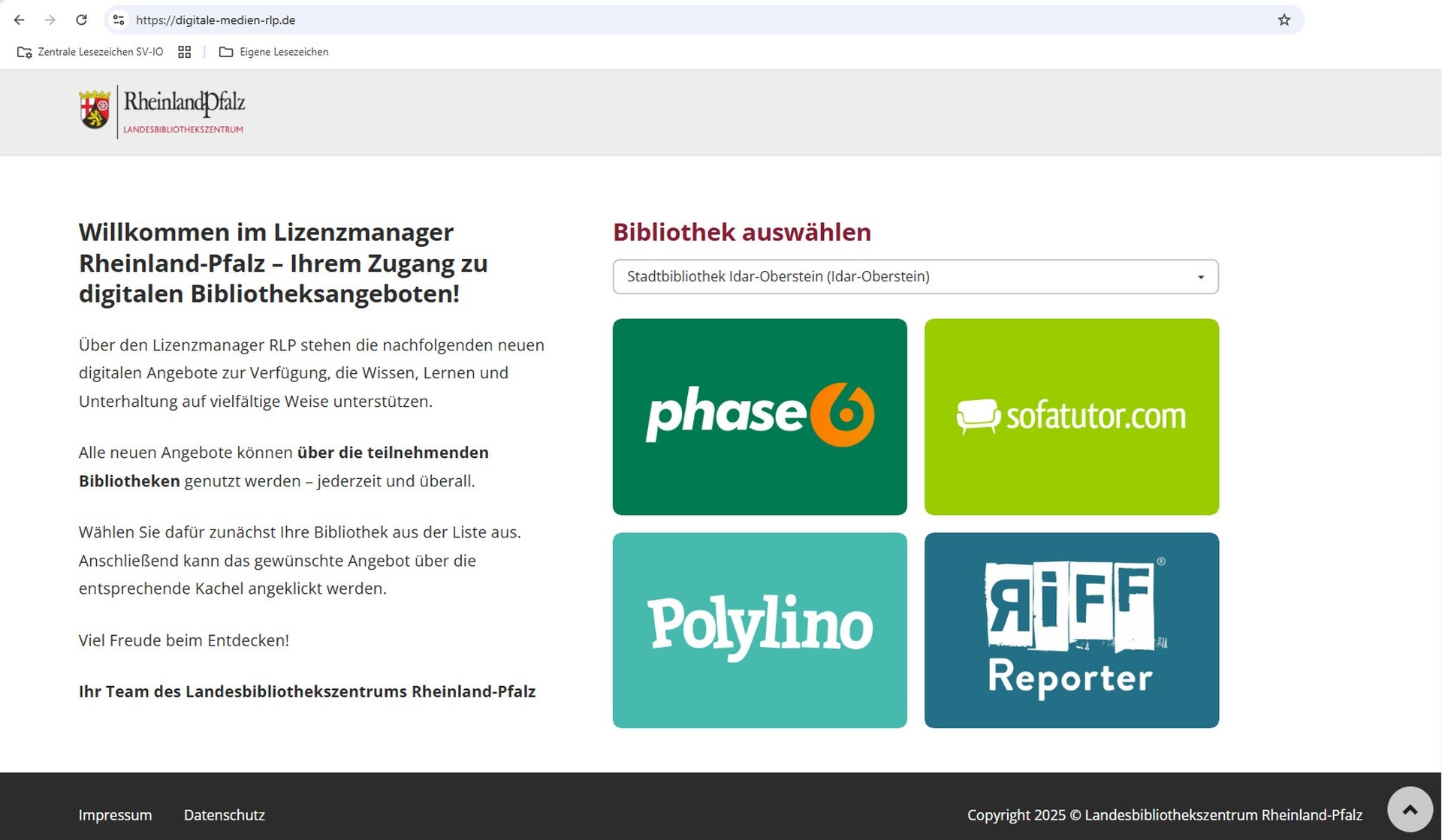 Das Foto zeigt einen Screenshot der entsprechenden Internetseite.