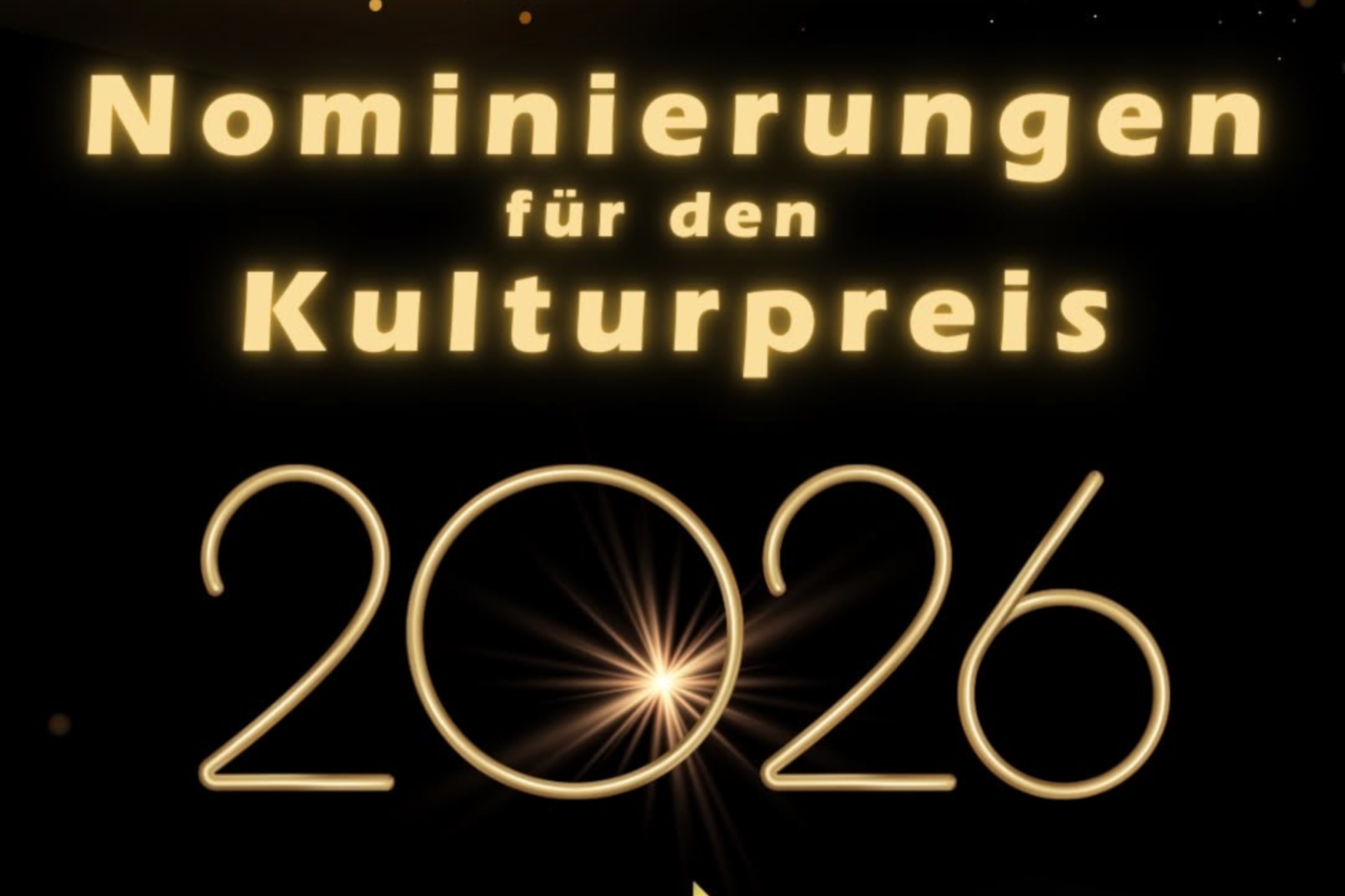 Die Grafik zeigt die Schrift "Nominierungen für den Kulturpreis 2026".